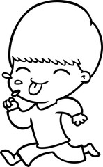 cartoon boy sticking out tongue