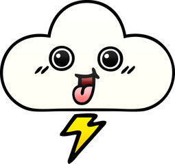 gradient shaded cartoon of a storm cloud