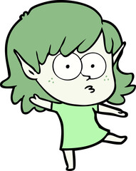 cartoon elf girl dancing