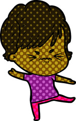 cartoon frustrated woman