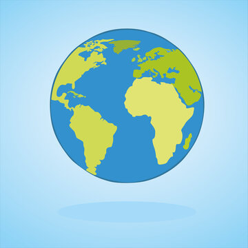 Planet Earth on a blue background illustration