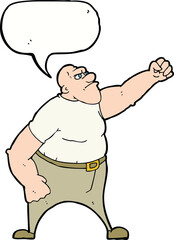 cartoon angry man with speech bubble