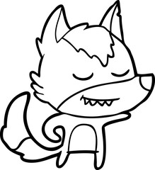 friendly cartoon wolf