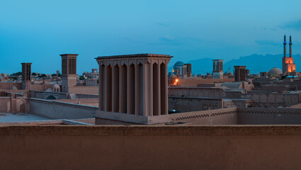 Historic city of Yazd with famous wind towers - YAZD, IRAN