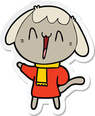 sticker of a cute cartoon dog