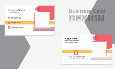 Business card design template and clean, professional visiting card.