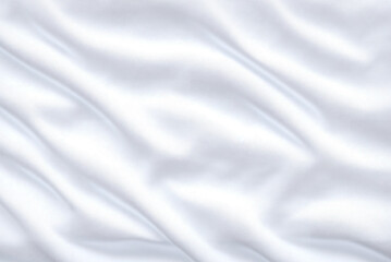 The texture of the satin fabric is white or gray with folds. Satin material. Textile. Generative AI