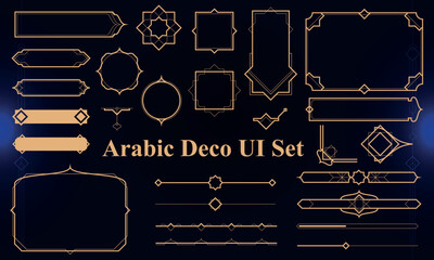Set of Arabic Deco Modern User Interface Elements. Fantasy magic HUD. Good for game UI. Vector Illustration EPS10 © Oniks Astarit