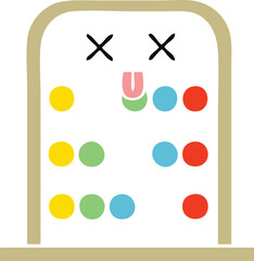 flat color retro cartoon of a abacus