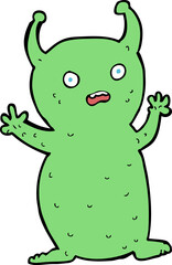 cartoon funny little alien