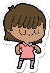 sticker of a cartoon woman