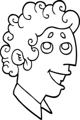 line drawing cartoon man face