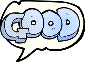 freehand drawn comic book speech bubble cartoon Good symbol