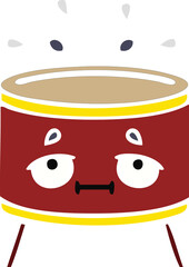 flat color retro cartoon of a drum