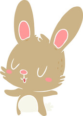 Fototapeta premium cute flat color style cartoon rabbit