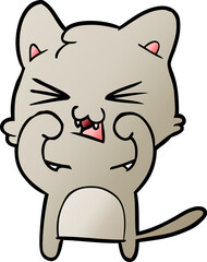 cartoon cat hissing