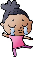 cartoon crying woman