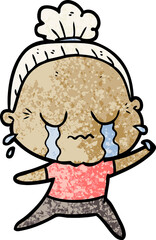 cartoon crying old lady