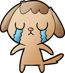 cute cartoon dog crying