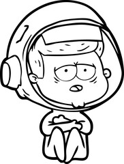cartoon tired astronaut © lineartestpilot