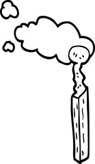 line drawing cartoon burnt match