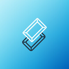 Line Gold bars icon isolated on blue background. Banking business concept. Colorful outline concept. Vector