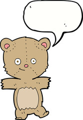 cartoon funny teddy bear with speech bubble