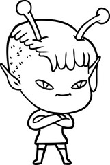 cute cartoon alien girl