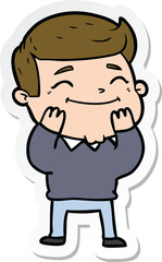 Fototapeta premium sticker of a happy cartoon man