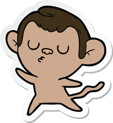 sticker of a cartoon monkey