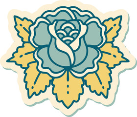 sticker of tattoo in traditional style of a rose