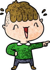 cartoon happy boy surprised