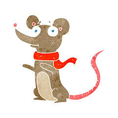 freehand retro cartoon mouse