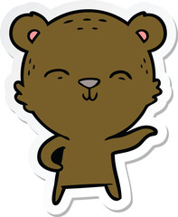 sticker of a happy cartoon bear