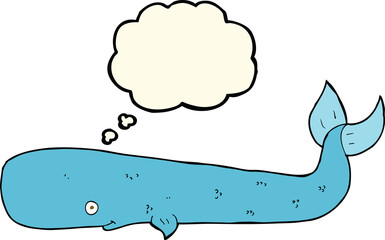 cartoon whale with thought bubble