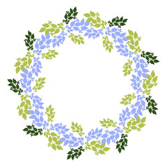 frame with leaves and bids