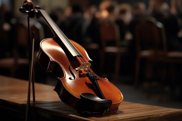 A violin in an orchestra. Generative AI