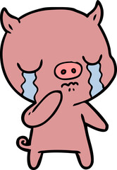 cartoon pig crying