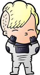 cartoon girl wearing futuristic clothes