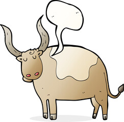 cartoon ox with speech bubble