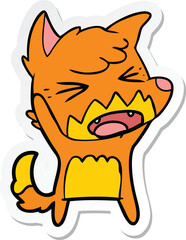 sticker of a angry cartoon fox