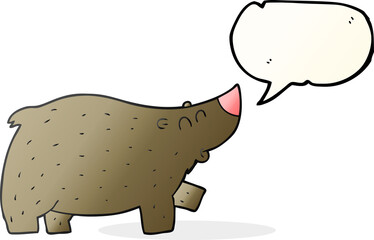 freehand drawn speech bubble cartoon bear