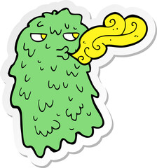 sticker of a cartoon gross ghost