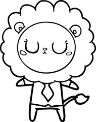 cartoon lion in business clothes