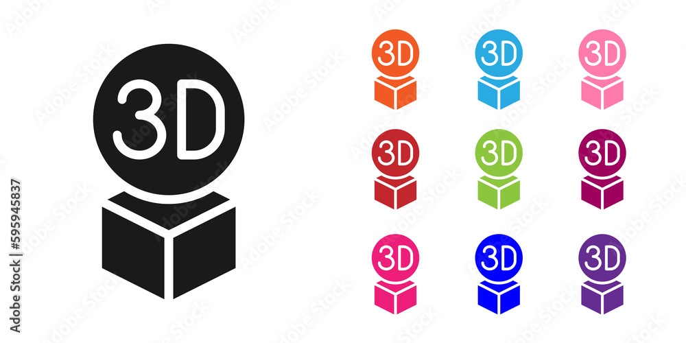Poster black isometric cube icon isolated on white background. geometric cubes solid icon. 3d square sign. 