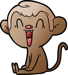cartoon laughing monkey