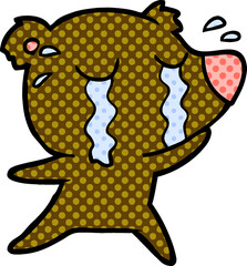 cartoon crying bear