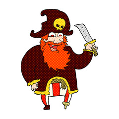 freehand drawn cartoon pirate captain