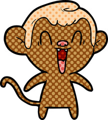 cartoon laughing monkey