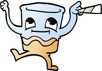 cartoon doodle whisky glass